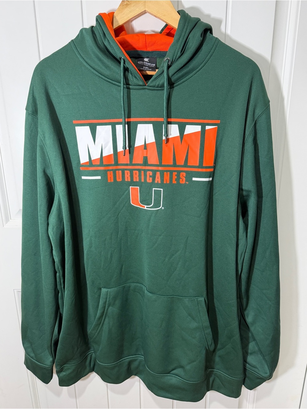 Miami Hurricanes Hoodie XXL Colosseum Green Orange NWT